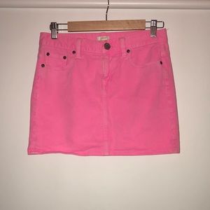 J. Crew Hot Pink Denim Skirt